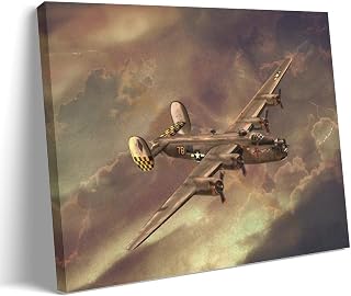 B-24 Liberator Bomber Poster Wall Art Paintings Canvas Wall Decor Home Decor Living Room Decor Aesthetic 08x12inch(20x30cm) Frame-style