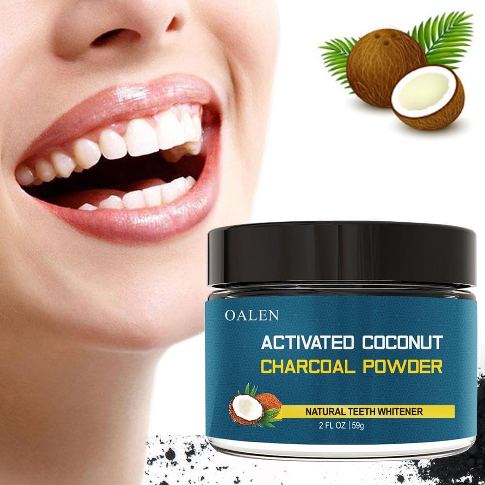 Black Charcoal Teeth Whitening Powder Activated Charcoal Coconut Powder with 100% Natural Coconut Shell