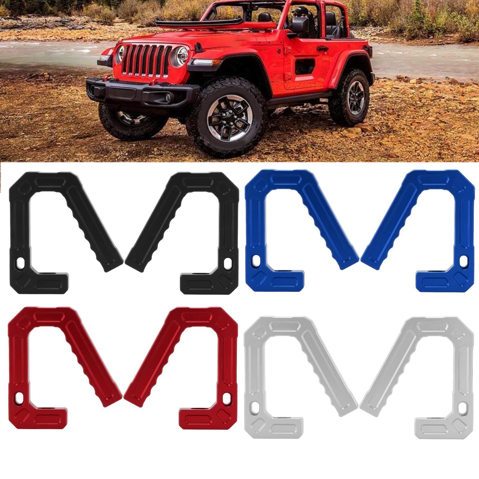 Vorderer Haltegriff, Ersatz-Haltegriffe aus Aluminium für Vordere Haltegriffe, Haltegriffe für Wrangler 07–18 JK/Unlimited Sport Sahara Rubicon-Modelle(Schwarz)