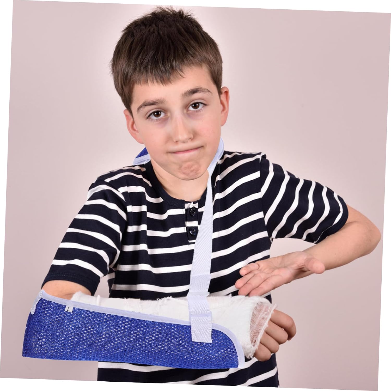 Breathable Kids Arm Sling for Broken Arm Shoulder Immobilizer Forearm Support Brace Adjustable Strap Size L Suitable for Children