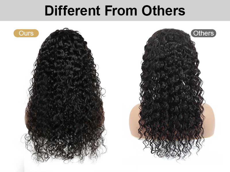 Human Hair 13x4 Lace Front Wig Free Part Brazilian Hair Kinky Curly Water Wave Black Natural Wig 130% 150% 180% Density With Baby Hair 100% Virgin Glueless Pre-Plucked For Wigs For Black