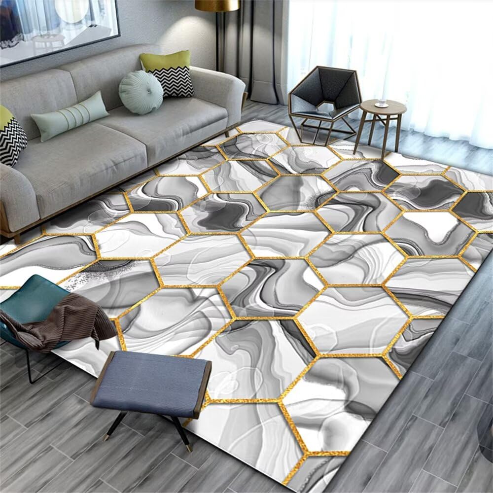 Tapis bureau sol mince salon lavable gris long couloir