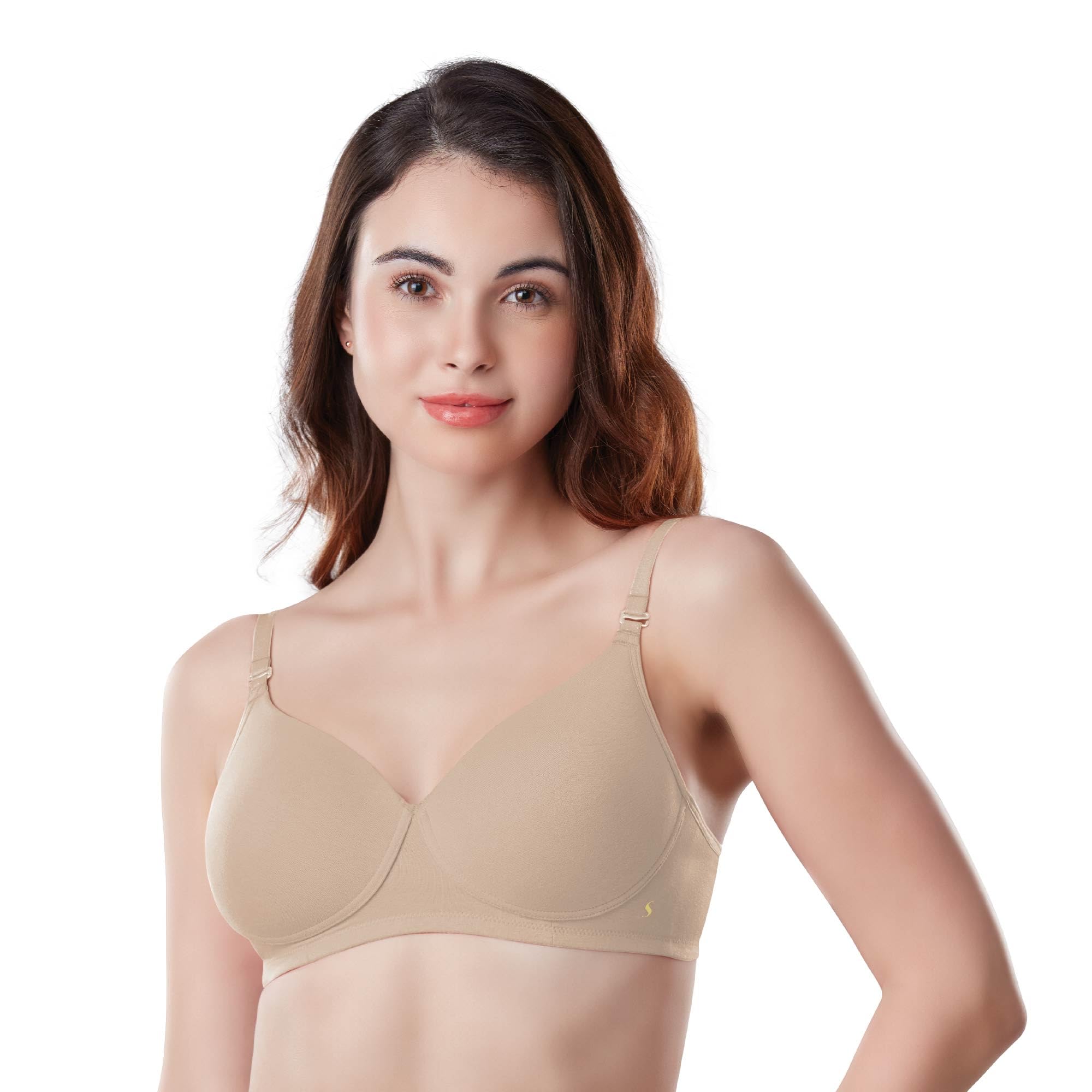 dixcy scott slimz Dixcy Slimz Women's Padded Tshirt Bra Non Wired Soft-Padded Full Coverage Cool Bliss Cotton Detachable Straps Seamless Bra-picture-48
