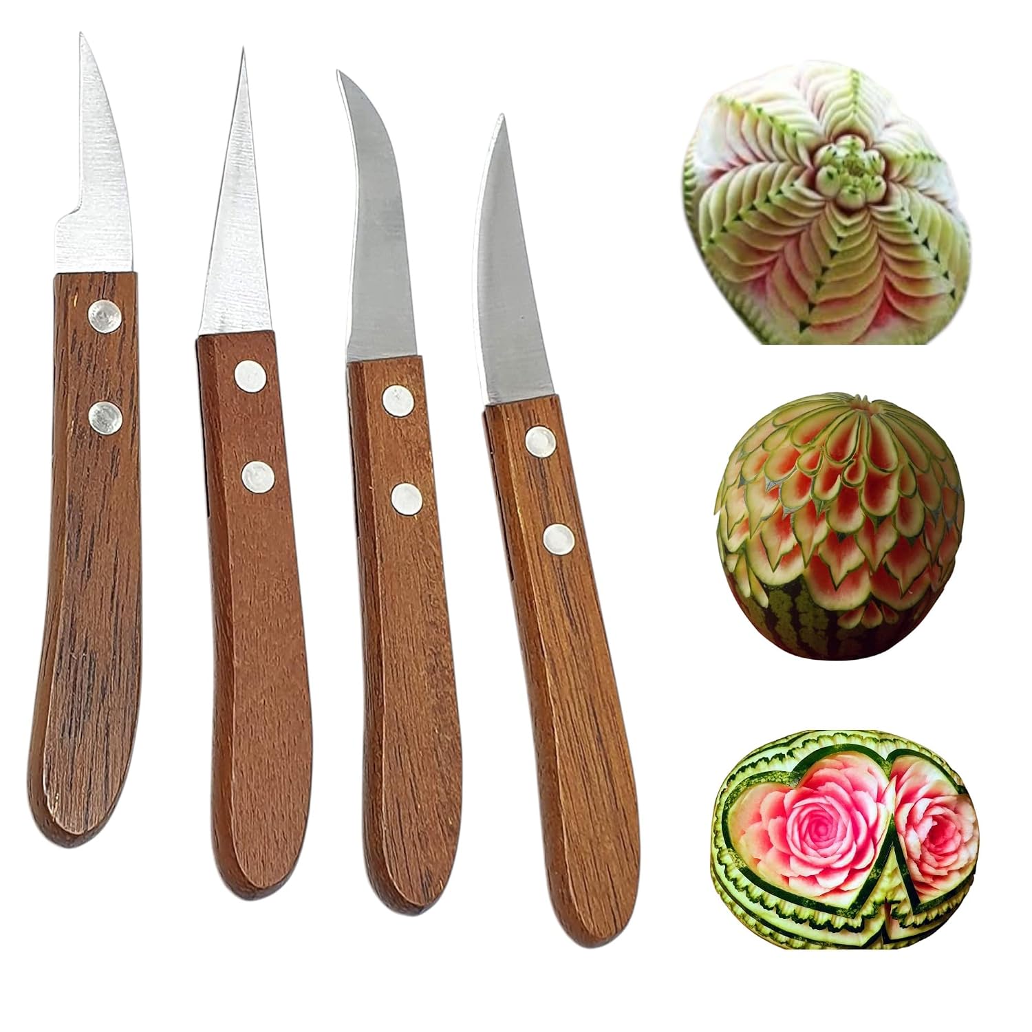 THW® Wooden Fruit and Vegetable Carving Knife Tool Cutter Set
