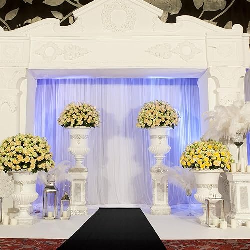 Miniatura 7 de Shappy Alfombra negra para fiesta, 1.94 ozm de grosor, con cinta de alfombra, alfombra de pasillo para graduados, bodas, fiestas, pista de baile,