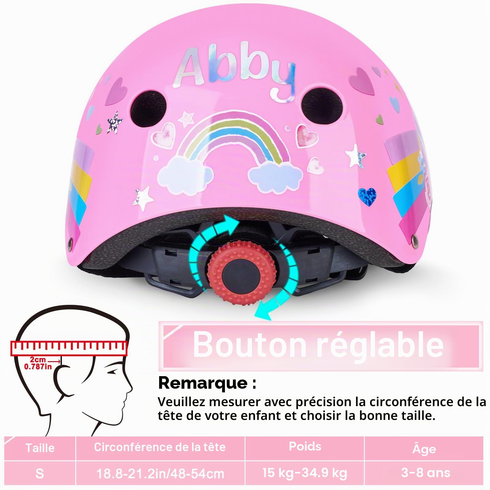 Unicorn Castle Casque Velo avec Autocollants DIY Casques de Vélo Taille Réglable Enfan Enfants pour Skate Draisienne Moto Skateboard Casque Scooter Enfant 3-8 Ans
