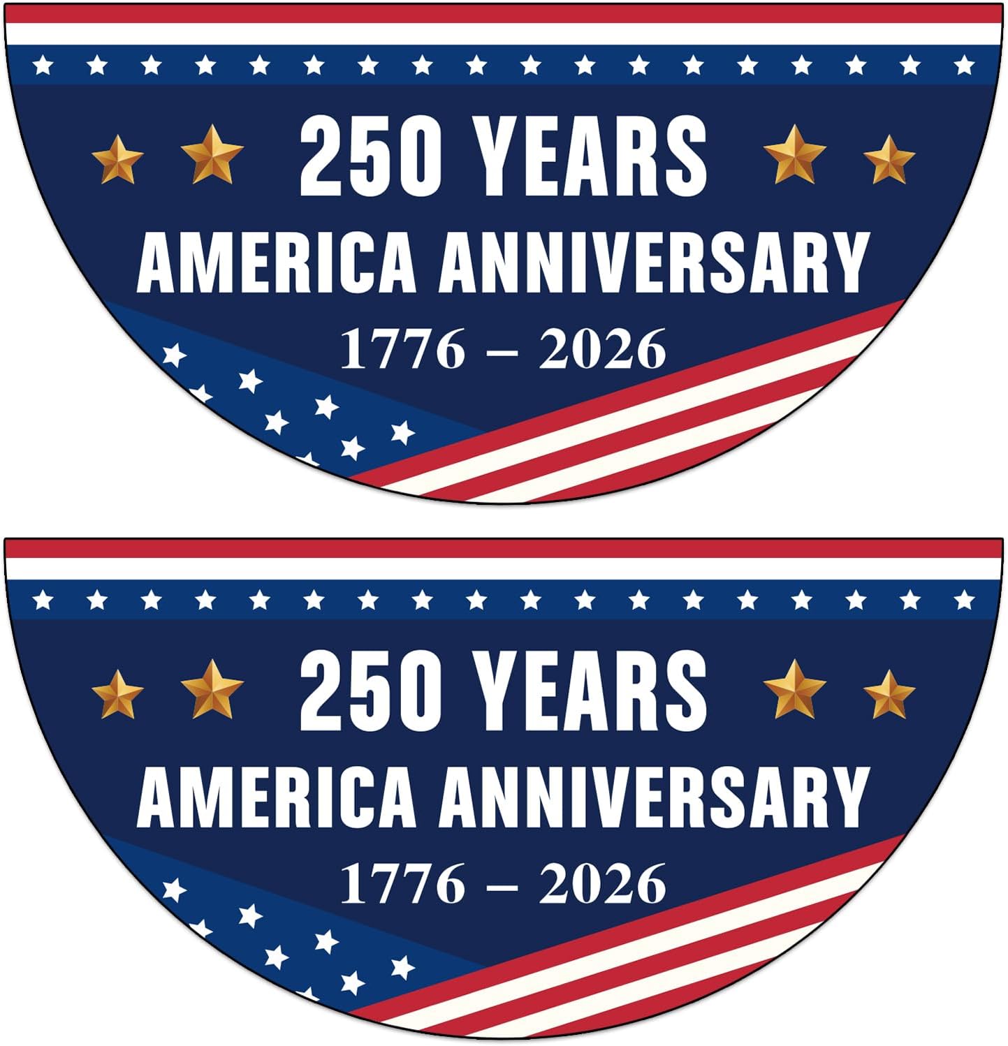 USA 250th Anniversary Flag, 1776-2026 Commemorative Patriotic Fan Flags for Front Door, Patriotic Commemorative Banner Hanging Decorations for Wall Porch Fence Outdoor