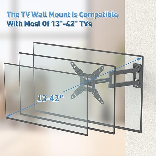 Miniatura 2 de Soporte de pared para TV de movimiento completo con giro, extensión e inclinación para la mayoría de televisores y monitores de pantalla plana LED