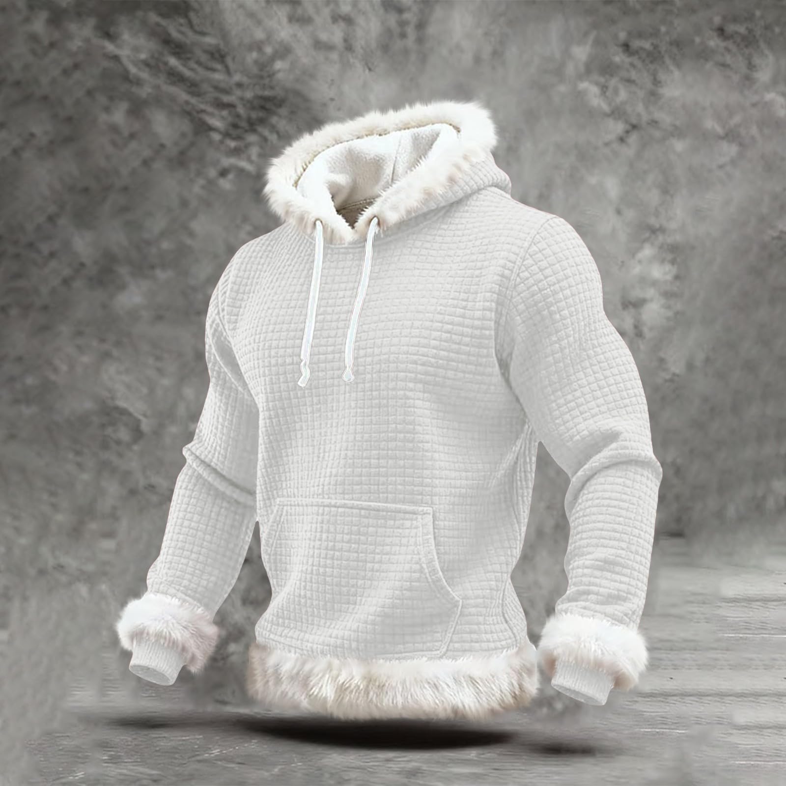 Chaqueta Verano Hombre Sudadera con Capucha De Forro, Estilo Oversize, Tallas Grandes, Manga Larga, Casual, Ideal para Invierno. L (White, XXXXL) Ropa Gym Mangas El Sol Deportiva