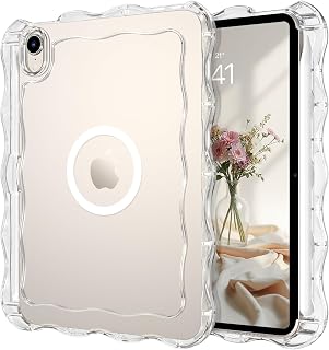 Telaso for iPad mini 7 A17 Pro 2024/iPad Mini 6 2021 8.3 Inch iPad mini 7th/6th Gen Wave Frame Design Magnetic Case, Transparent Back Soft TPU Bumper Anti Yellowing Case for iPad mini 7/Mini 6, Clear