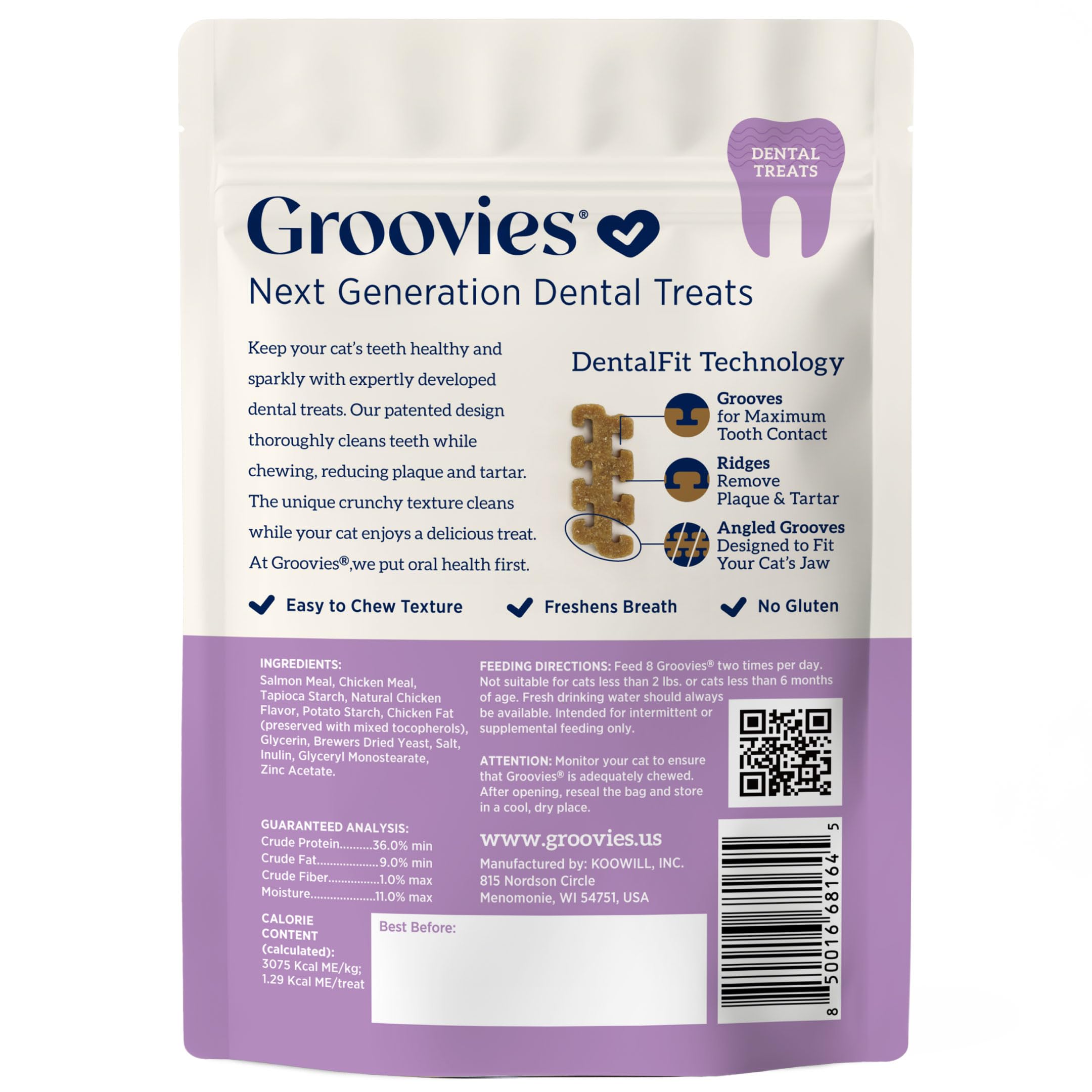 GROOVIES Cat Dental Treat (1.76 oz, Salmon)