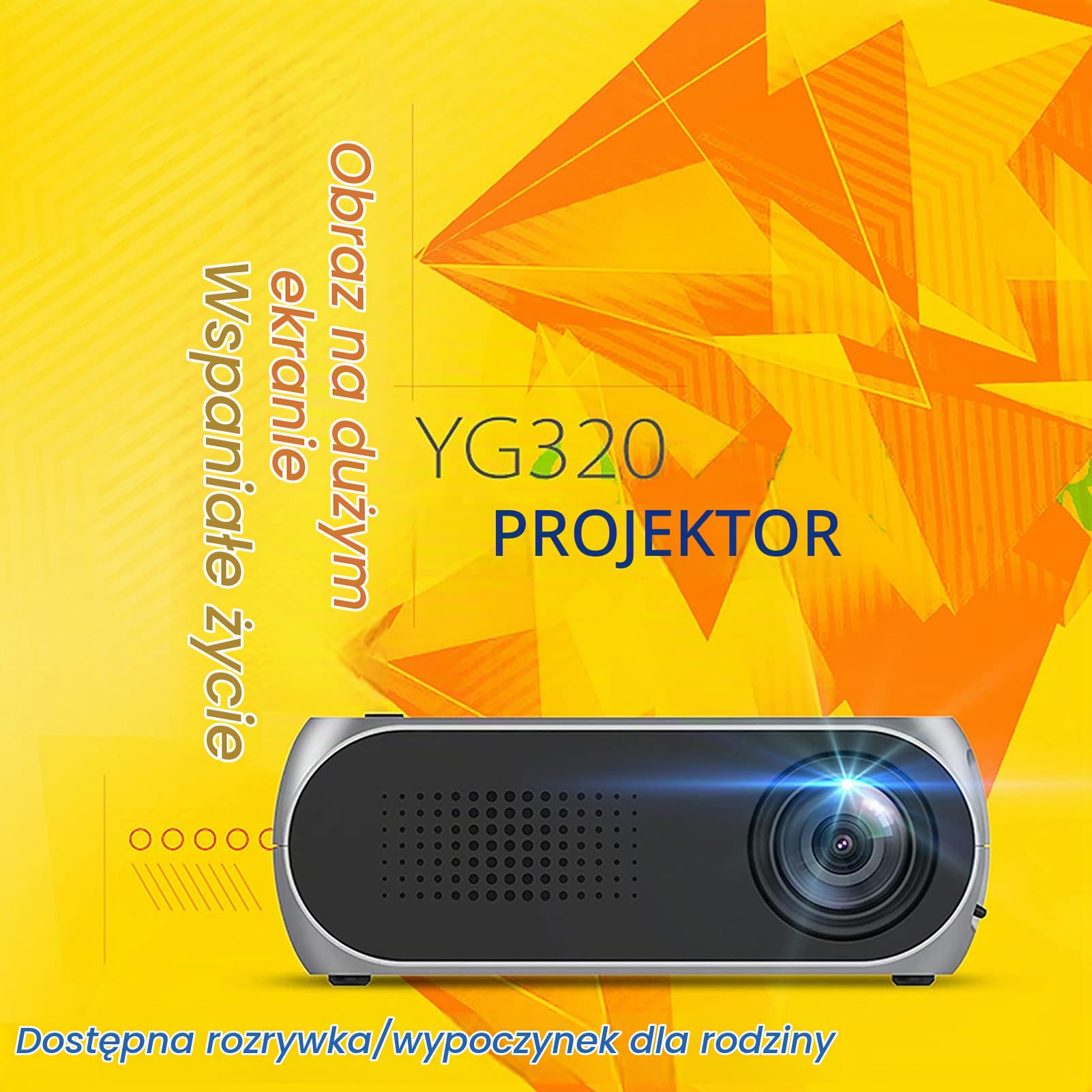 Mini projektor, przenośny projektor HD 1080P DLP z akumulatorem, mini projektor LCD YG320 w wersji na baterię i projektor filmowy 100–240 V (USA)