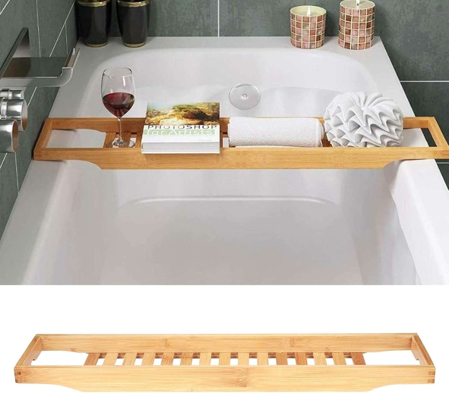 Multifunctional Bathtub Tray Rack Wine Book Storage Shelf Shower Thtub Rack Simple Organizer Bathroom,Bathtub Rack