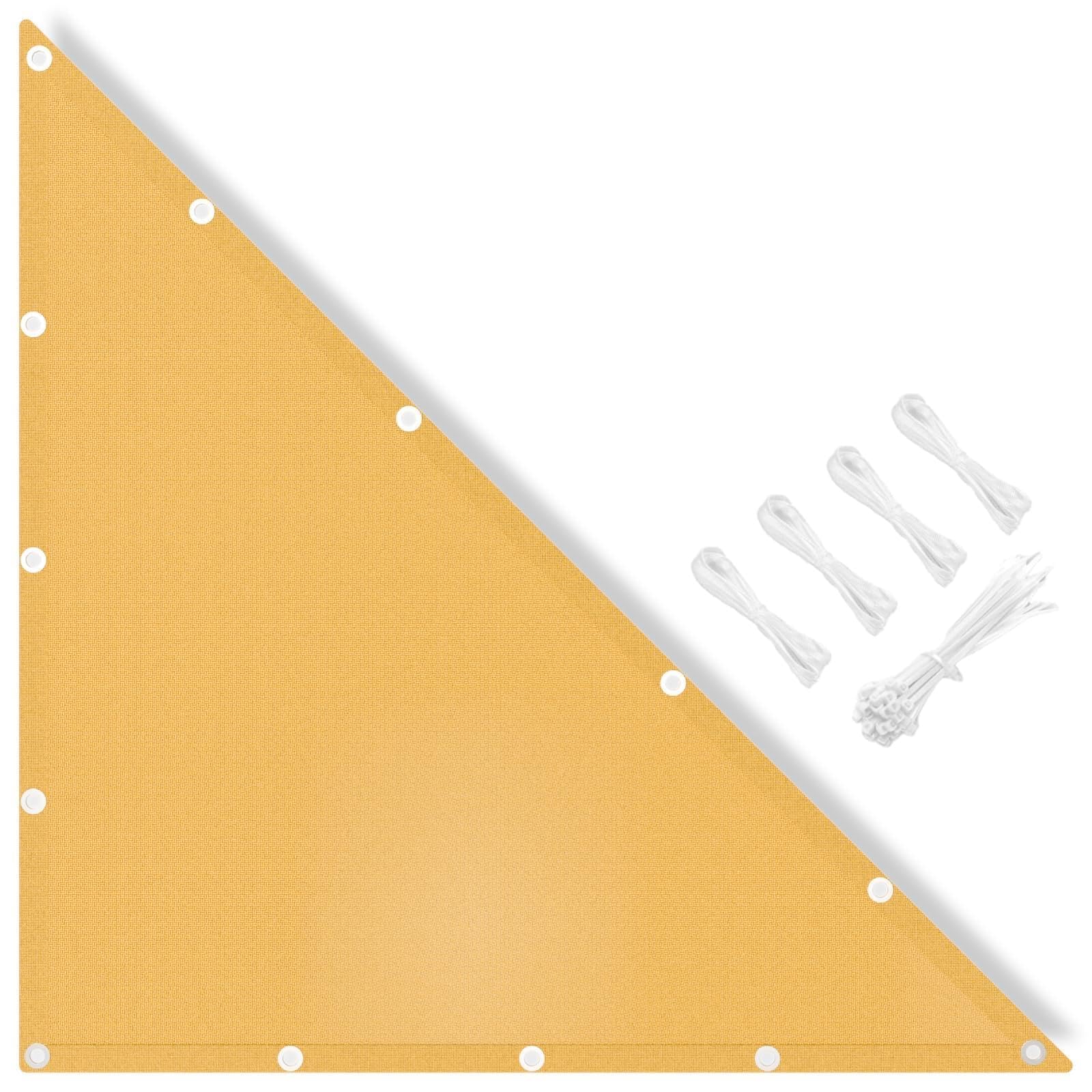 MissYolo Triangle Sun Shade Sail Waterproof 3x4x5M - Outdoor Right Angle Sun Shade Canopy with 95% UV Protection for Backyard, Pool, Patio & Garden Activities and Family Use-Sand Beige