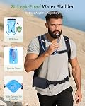 ECOHUB Hydration Backpack for Men Women, 20L Lightweight Hiking Daypack Cycling Backpack with 2L Water Bladder, Insulated Hydration Pack with Waist Pack