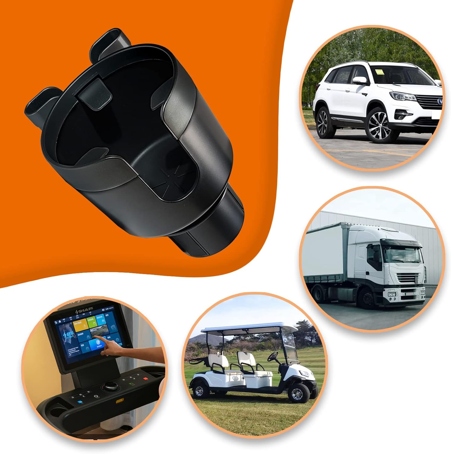 Sojoy Cup Holder Expander Adapter with Phone Holder,2 in 1 Adjustable Cup Holder Compatible with Hydro Flask,Yeti,Camelback Large 32/40 oz Car Cup Holder : Automotive