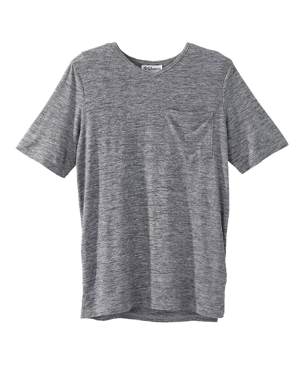 Men’s Open-Back Adaptive No-Peek V-Neck Pocket Tee