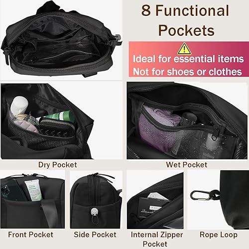 Miniatura 2 de Mini Gym Bag for Women, Small Tote bag with Wet Compartment and Toiletry Bag for Yoga, Pilates, Swimming