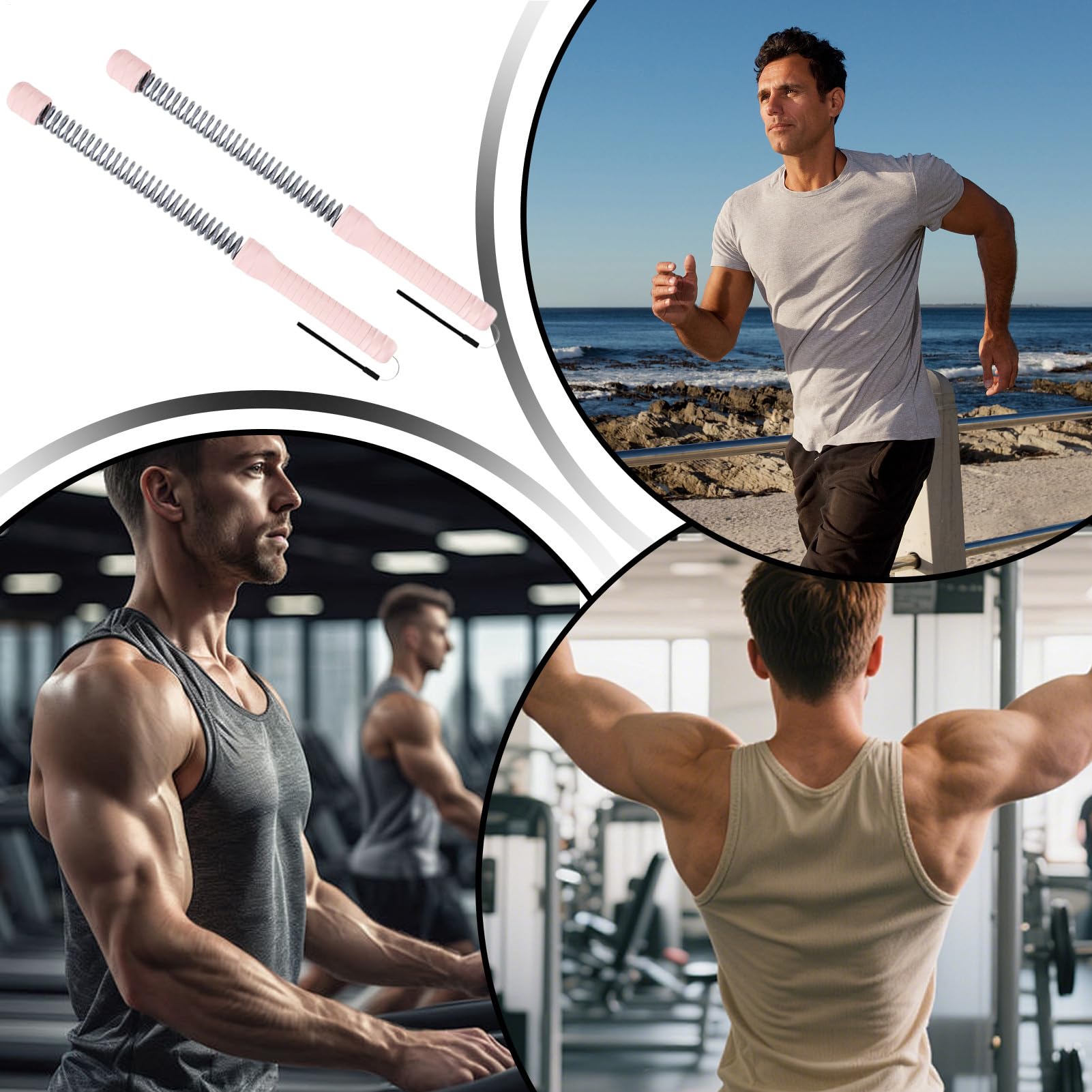 Generisch Liny bojowe do domowej siłowni i fitnessu domowego – 2 sztuki linek treningowych | antypoślizgowe taśmy fitness dla sportowców, akademików, programów odchudzania