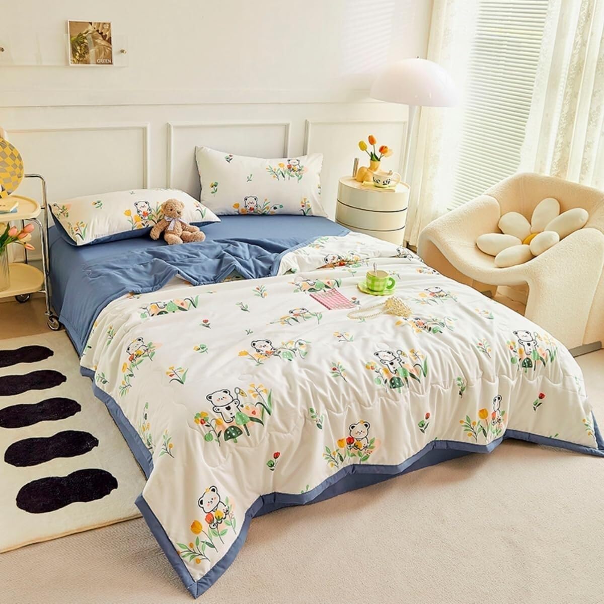 JvFbjLF Duvet – cooling, quilted & all-season(Flower Bush,180x200cm)