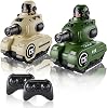 RC Battle Tanks with Infrared System and Sound Effects, RC Army Combat Vehicle Toy, Battle Tanks with HP Station for Boys & Girls Age 6-12, Christmas Birthday Gifts for 6-12 Year Kids, 2 Pack