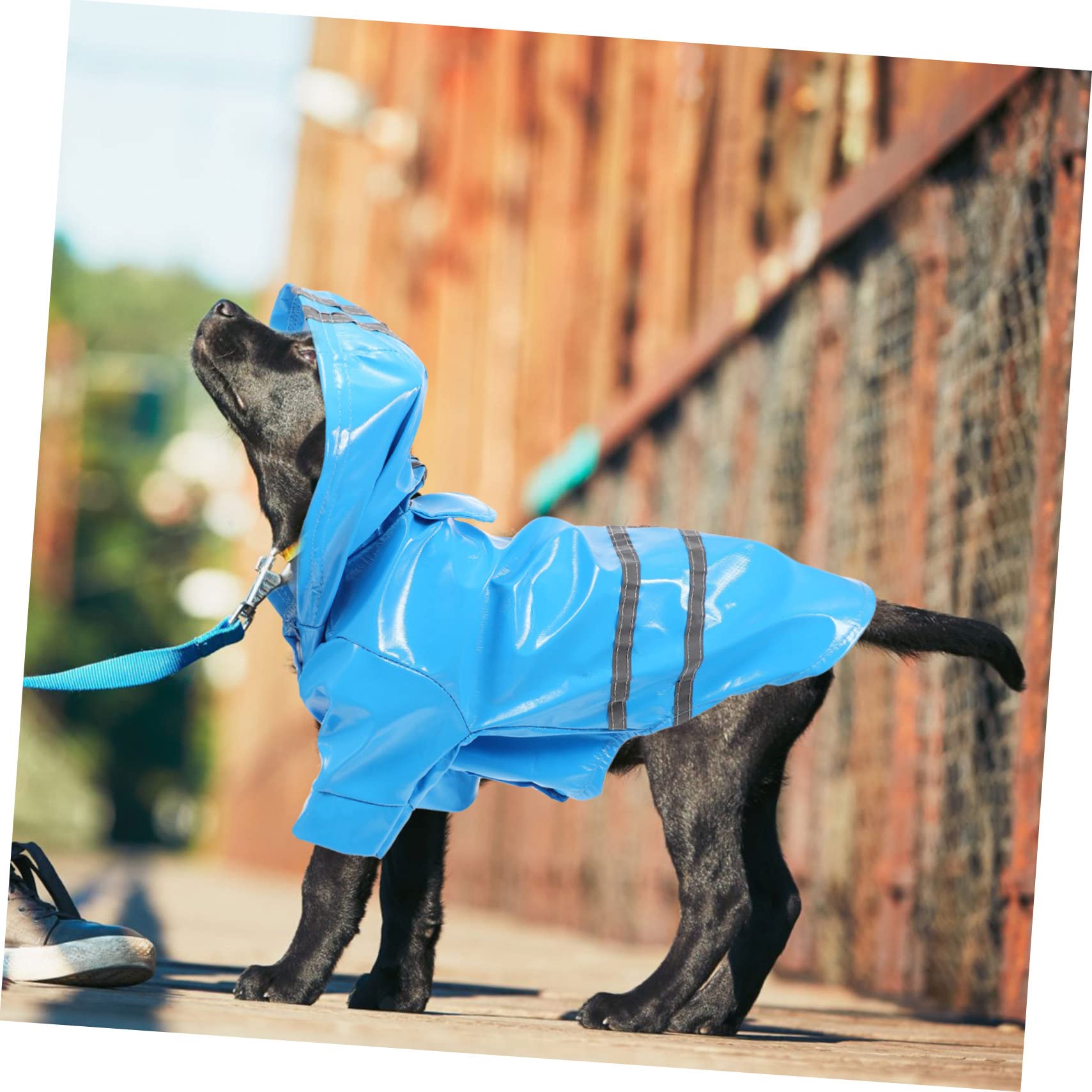 Garneck Reflective Dog Raincoat for Medium Dogs Super Waterproof Warm Night Safety Hooded Pet Poncho