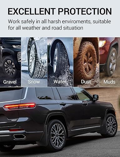 Miniatura 5 de Ecarzo Juego de 4 aletas de barro compatibles con Jeep Grand Cherokee L 2021 2022 2023 2024 protectores contra salpicaduras de barro para todo tipo