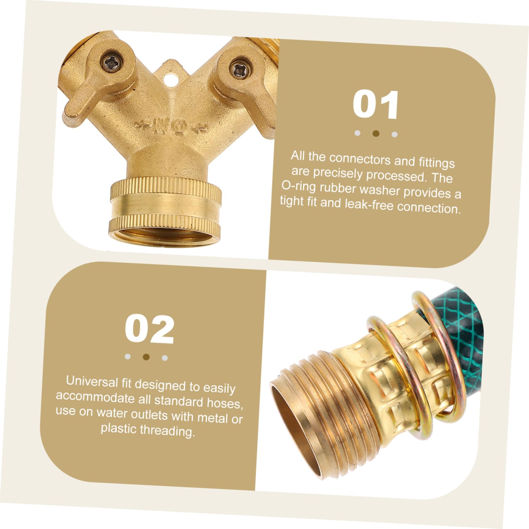 TOYANDONA Conector de Manguera de Jardín para Exteriores, 1 Set de Cobre | Protege la Manguera, Resistente al Óxido, para Aspersor y Línea de Agua