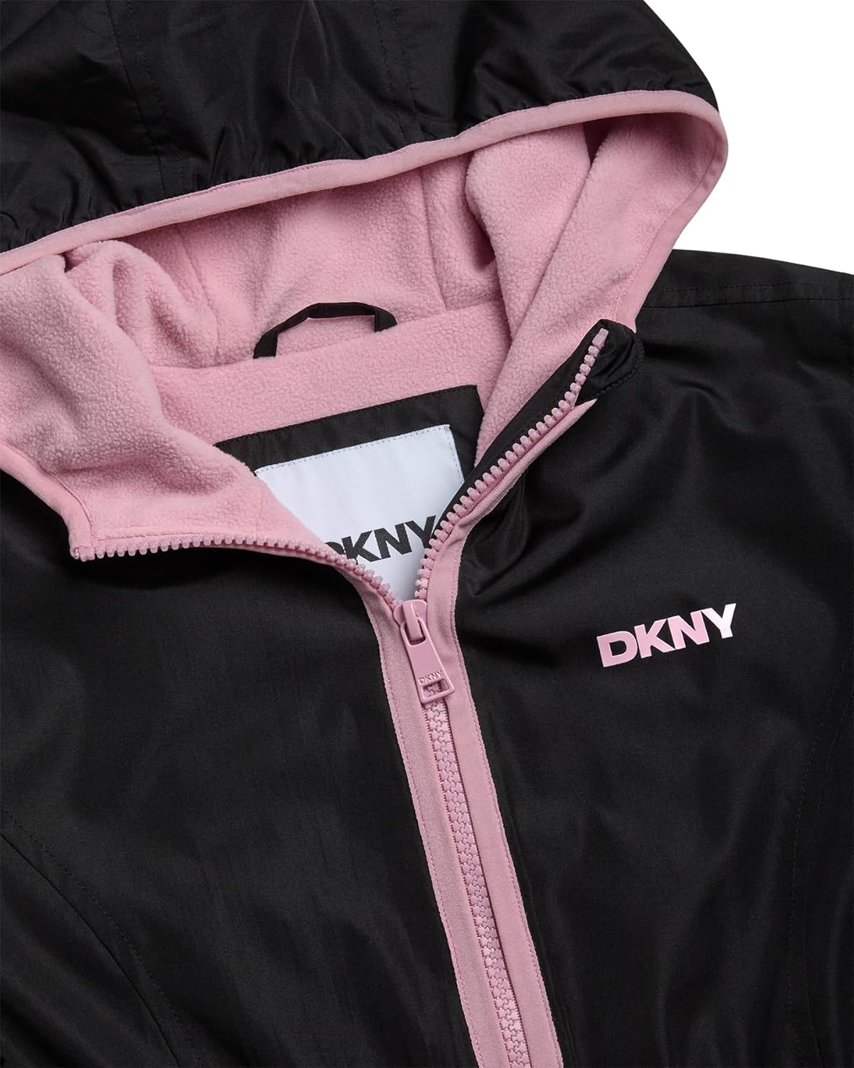 DKNY Girls Fleece Jacket - Polar Fleece Lined Midweight Hooded Anorak Windbreaker - Cozy Outerwear & Winter Jackets for Girls - Image 5