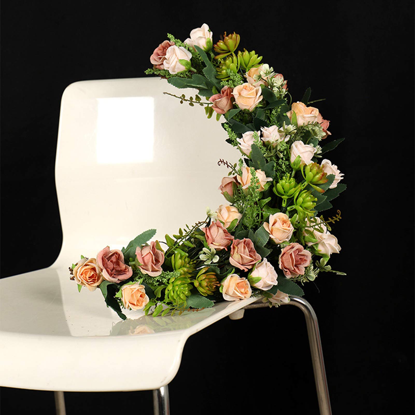 LIU- Mondform Simulation Rose Saftig Blumenkranz Ornamente Für Zuhause Haustür Wand Fenster Hochzeit Urlaub Party Dekor