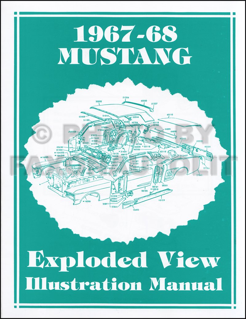 19671968 Ford Mustang Parts Illustration Manual Reprint Exploded view