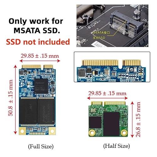 Vista 44 de Chenyang 2 en 1 Mini SATA mSATA SSD y NGFF a 2.5 "SATA III Disco Duro Adaptador Convertidor PCB Con Cable de Datos USB 3.0