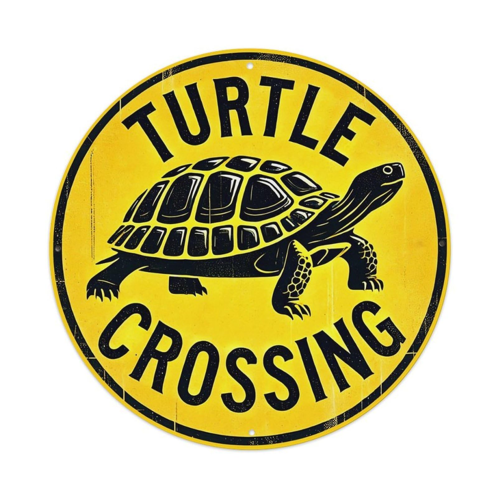 Jdyansheng Vintage Turtle Crossing Sign Pattern Print Tin Sign Metal Poster Metal Signs For Home Man Cave Bar Cafe Kitchen Laundry Room Wall Decorations 8X8 Inches