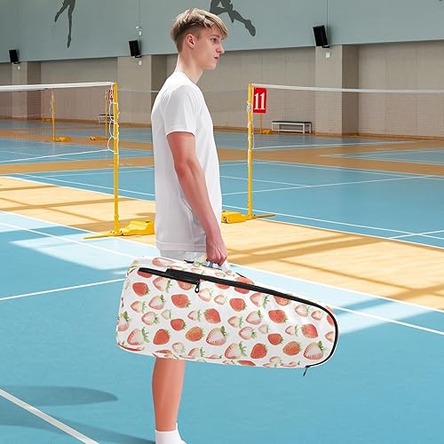 Miniatura 8 de Tennis Sport Bag for Women Large Storage Strawberry Cute Pickleball Paddle Bag Gym Bag for Women Men para raquetas de tennis