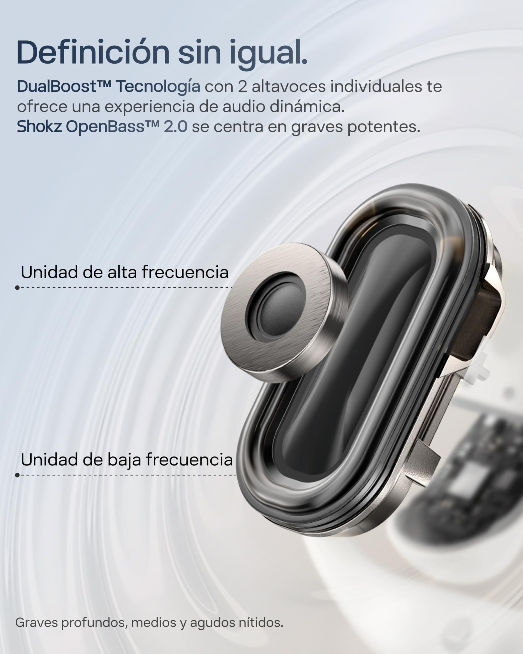 SHOKZ OpenFit 2+ Auriculares Gancho Open-Ear,Dolby Audio, 48h de Uso, Negro | Auriculares Bluetooth con Mic. | Resistencia al Agua IP55 | Carga inalámbrica | Carga rápida | con Bolsa de Transporte