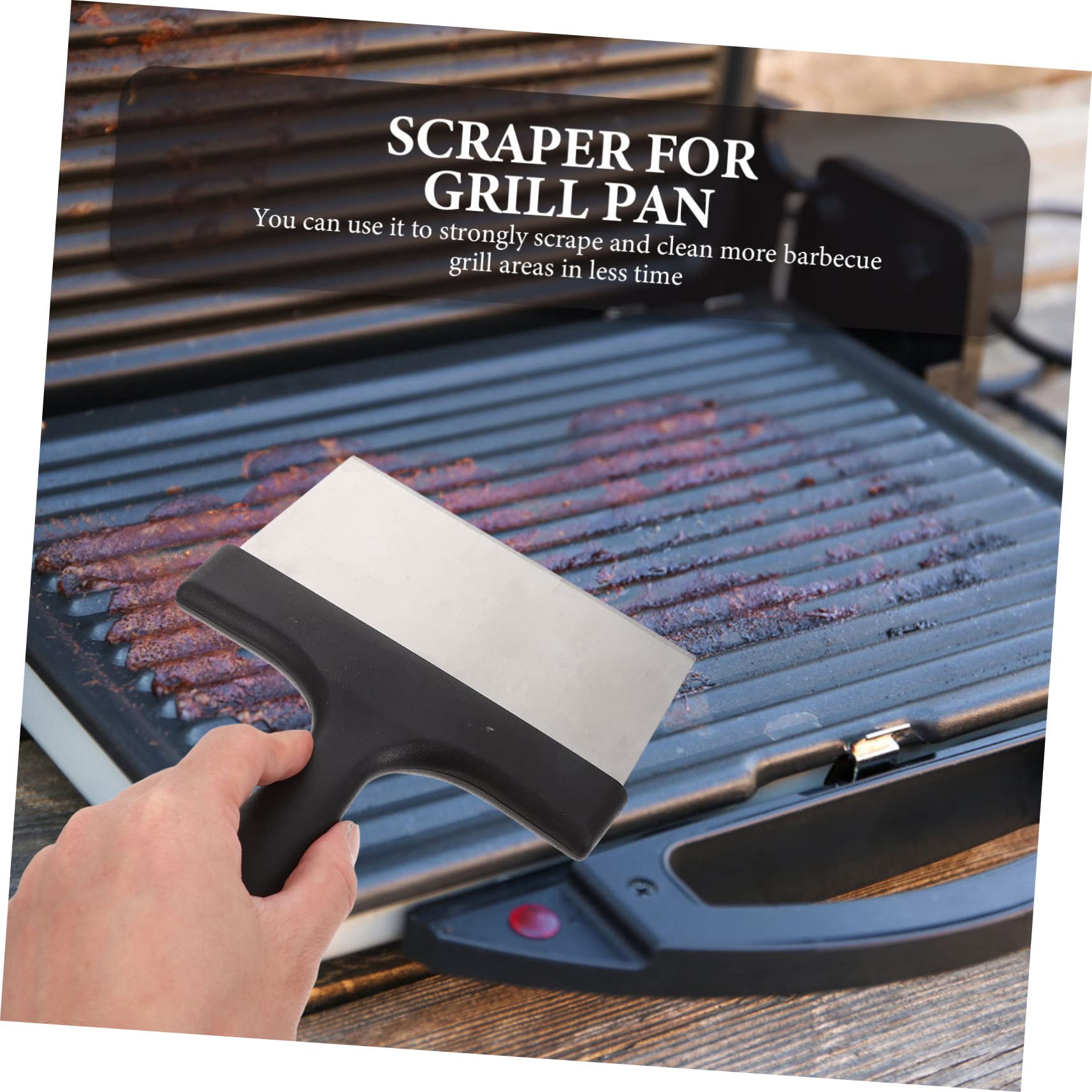 FUNOMOCYA BBQ Grill Scraper Set 2pcs Stainless Steel BBQ Accessories Griddle Grill Cleaning Tool Easy to Use Store