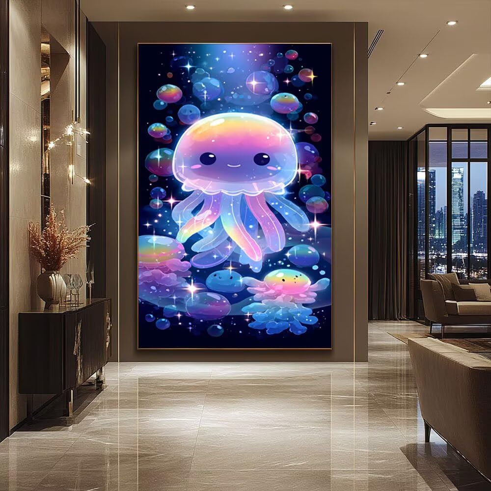 Zestawy artystyczne z diamentami 5D dla dorosłych, duże urocze meduzy, zestawy do malowania diamentami dla dorosłych, DIY, pełne wiercenie, kryształ górski, sztuka i rzemiosło, haft z klejnotami