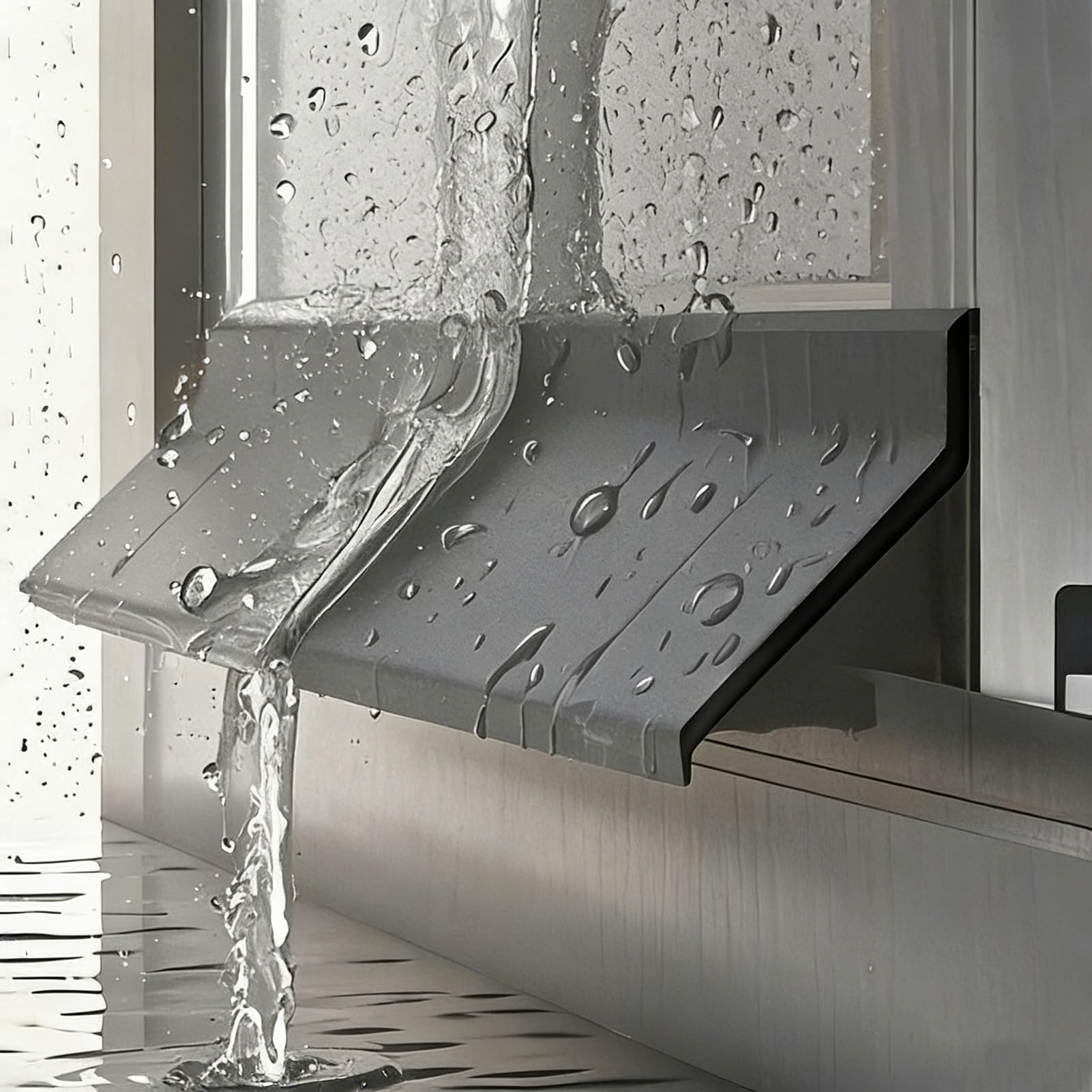 Striscia autoadesiva in gomma per soglia della porta, anti-pioggia, 2,1/8" x 2,5 m, guarnizione per la casa, facile da installare