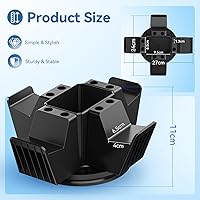 Vista 6 de KDD Organizador de control para escritorio, soporte de controlador giratorio de 360 con caja de almacenamiento, soporte universal para 4