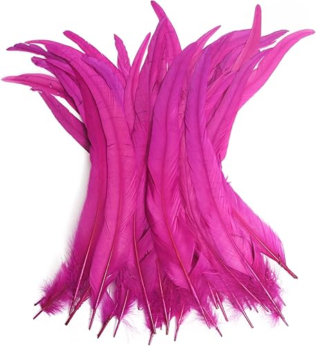 THARAHT 50 piezas de plumas de cola de gallo, naturales, de 12 a 14 pulgadas (30-35 cm) para manualidades, bodas, atado de moscas, plumas para