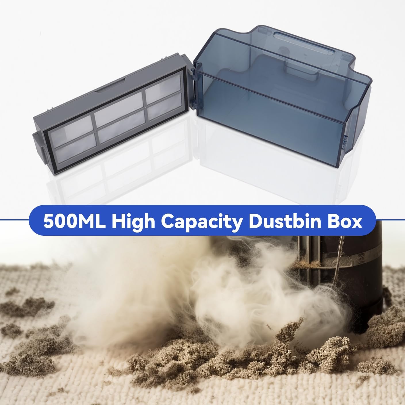Dustbin Box for Lefant M210/M213/M210B/M210S and OKP K2/K2P/K3/K3P/K3A/K4/K5 Series Robot Vacuums Cleaner - 500ML High Capacity Replacement Dust Container Accessories Parts