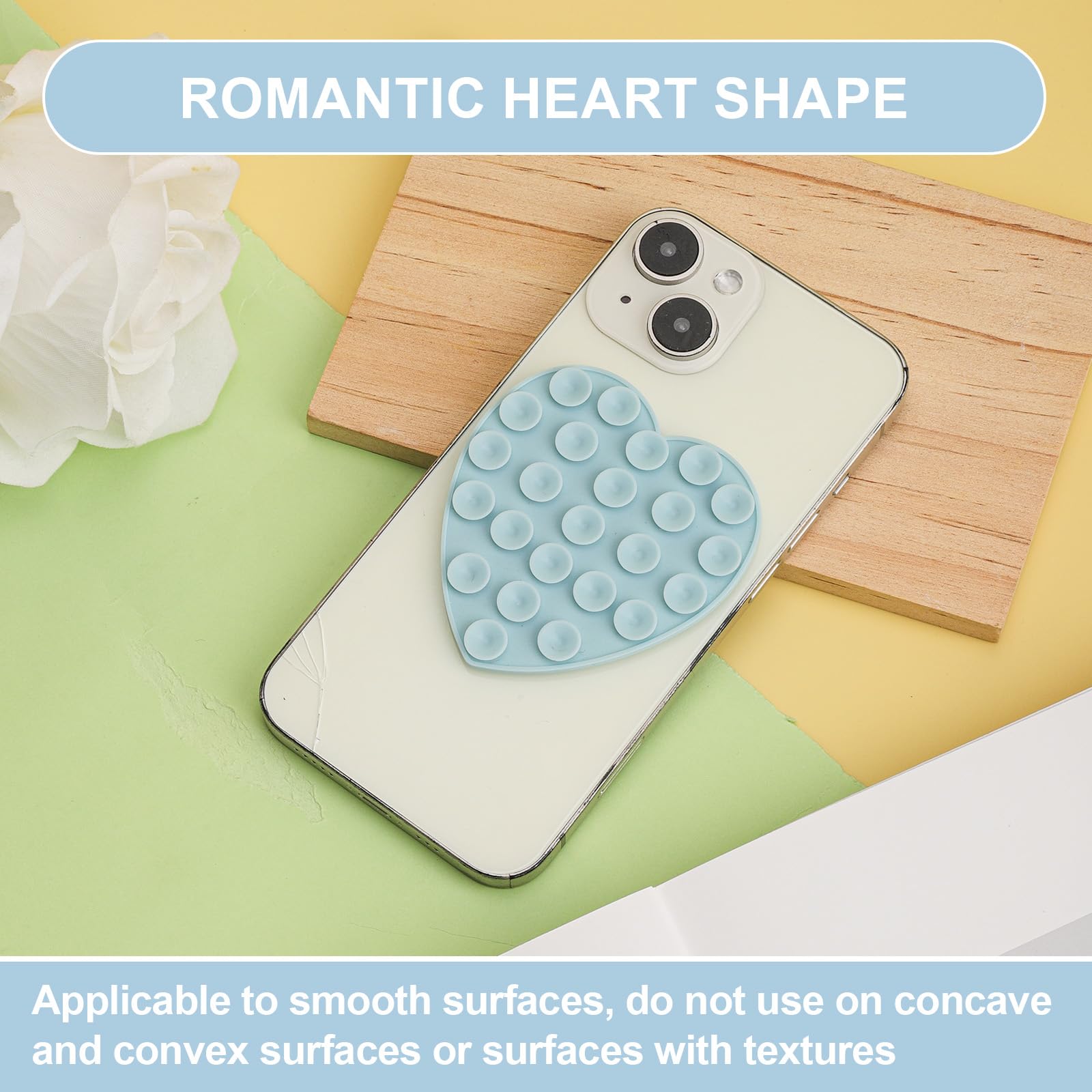 PEUTIER Silicone Bifacciale Supporto per Telefono a Ventosa, Diametro 1,4cm Ventosa per Cellulare Mani Libere Porta Cellulare Auto per Dispositivi Mobili Vetro a Specchio (Blu-Verde