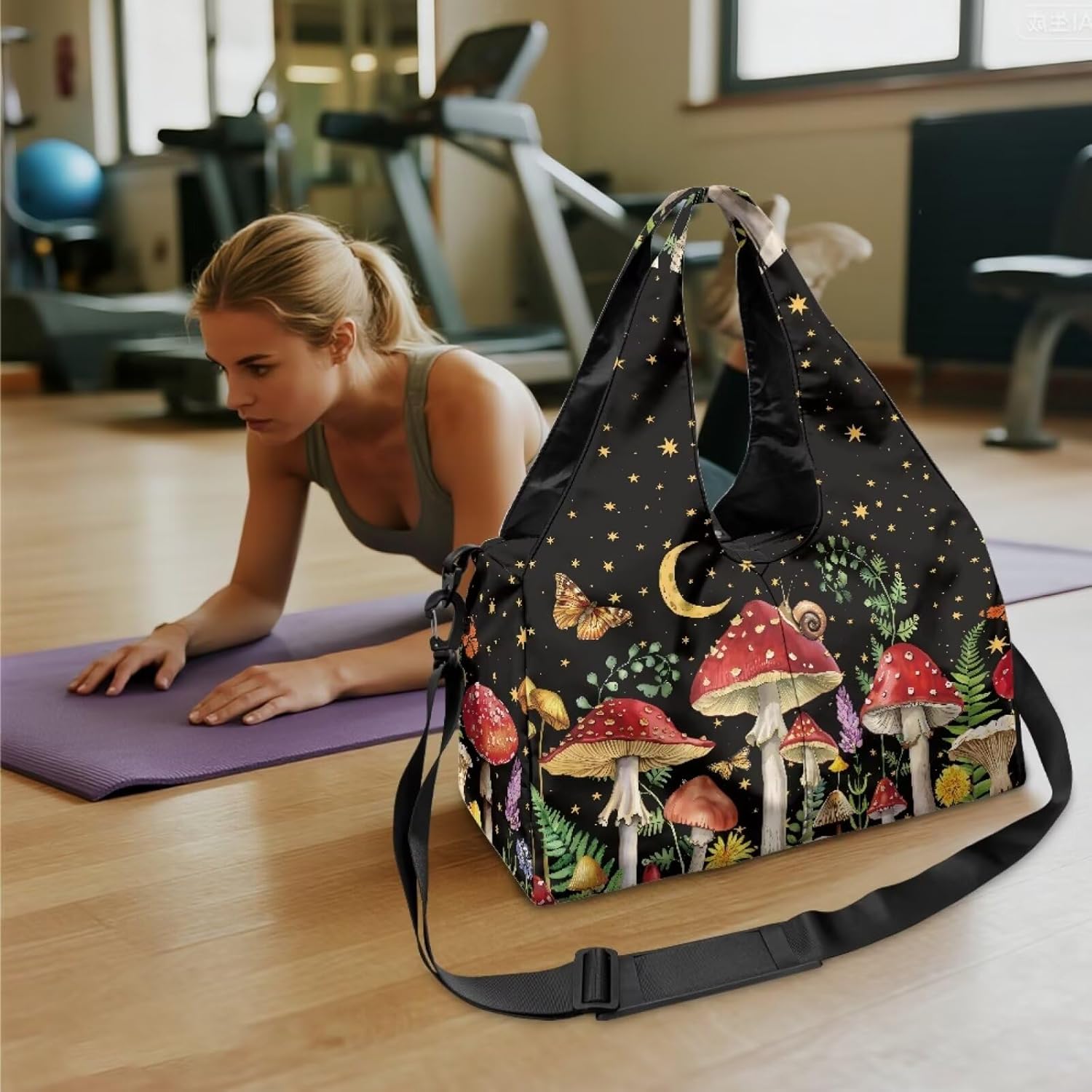 Yoga Mat Bag for Men Women Canvas Yoga Mat Carrier Take In Out Mat Easily for Beach Swim Bags Pool Sports Gym