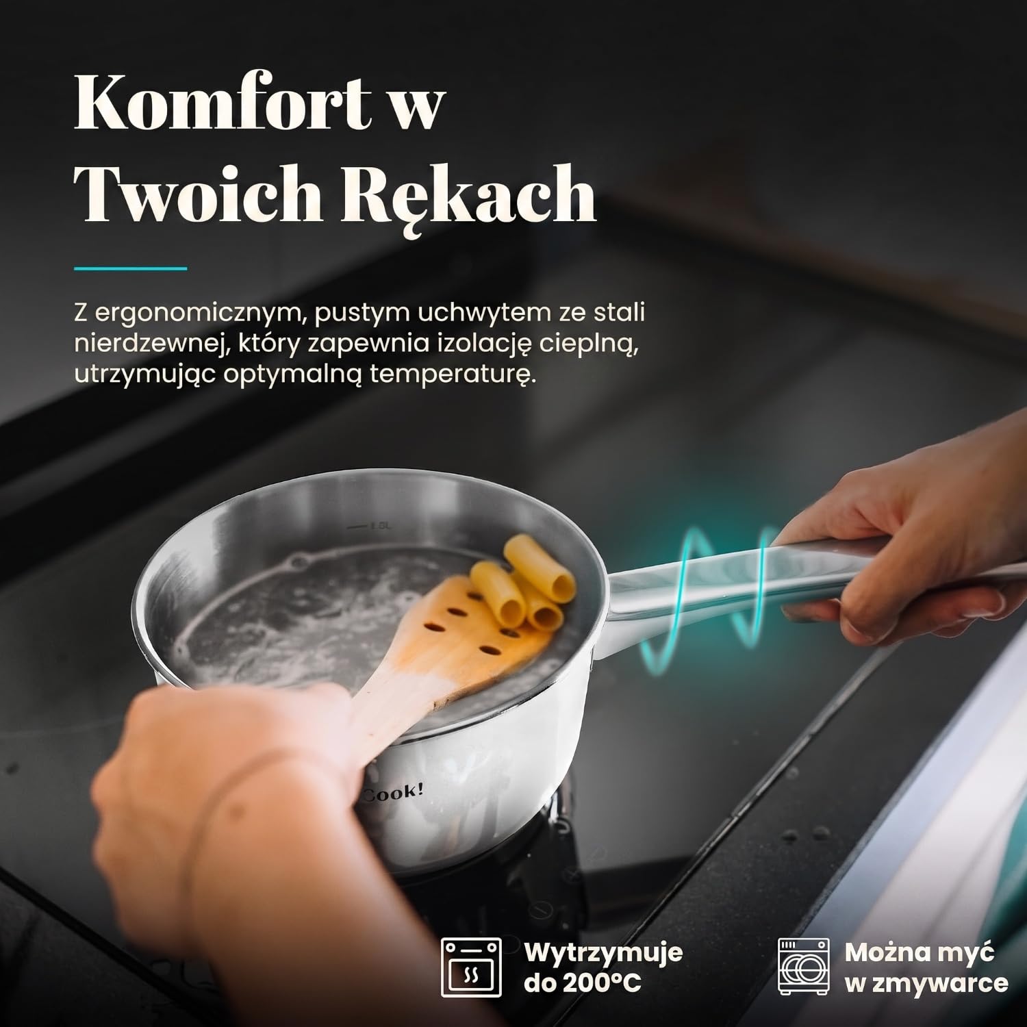 Wecook! Rondel 12 cm, mały, mały garnek indukcyjny 0,7 l, stal nierdzewna, możliwość układania w stos, na małe porcje, do gospodarstwa domowego