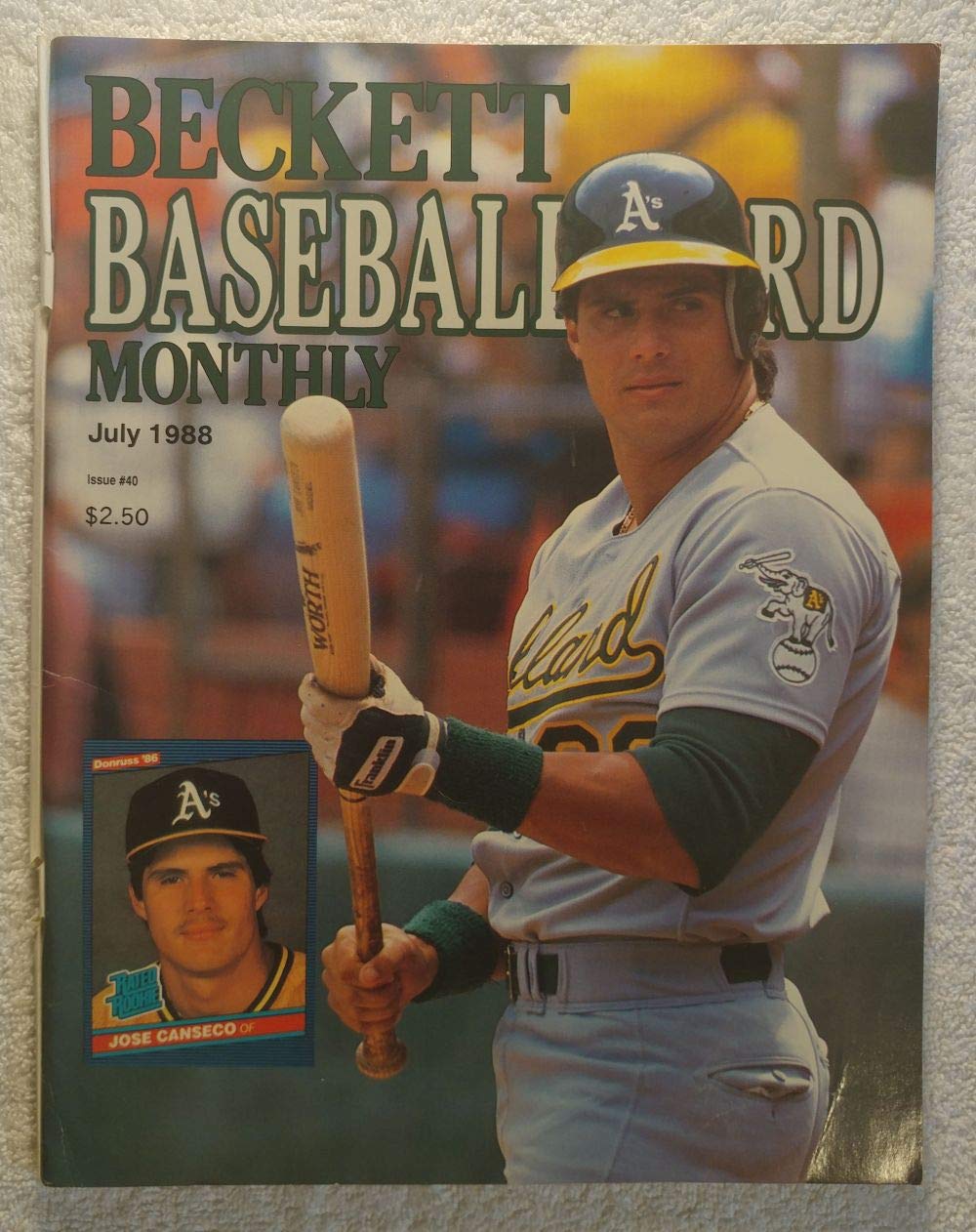 Jose Canseco - Oakland A's - Beckett Baseball Card Monthly Magazine - #40 -  July 1988 - Back Cover: Joe DiMaggio (New York Yankees) at Amazon's Sports  Collectibles Store