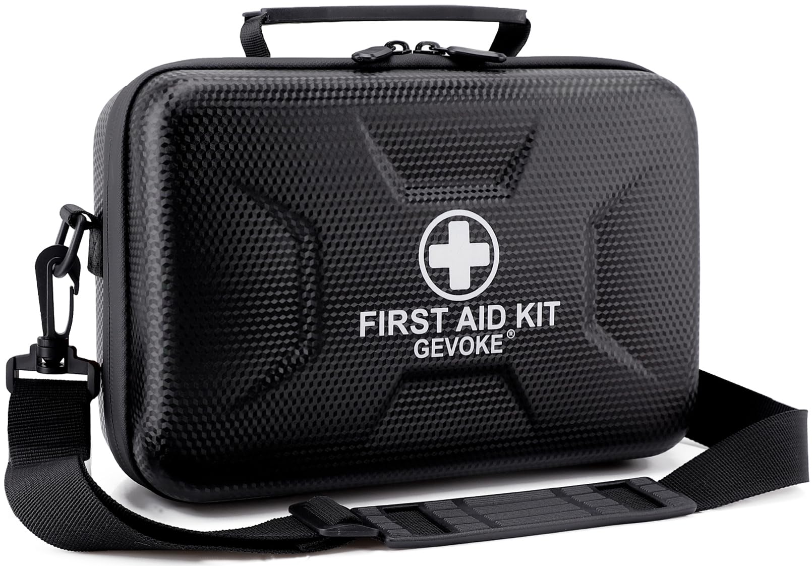 GEVOKE Kit de primeros auxilios de carcasa dura impermeable de 410 piezas para el hogar, automóvil, viajes, camping, camión, senderismo, deportes, oficina, vehículo y emergencias al aire libre - Kits