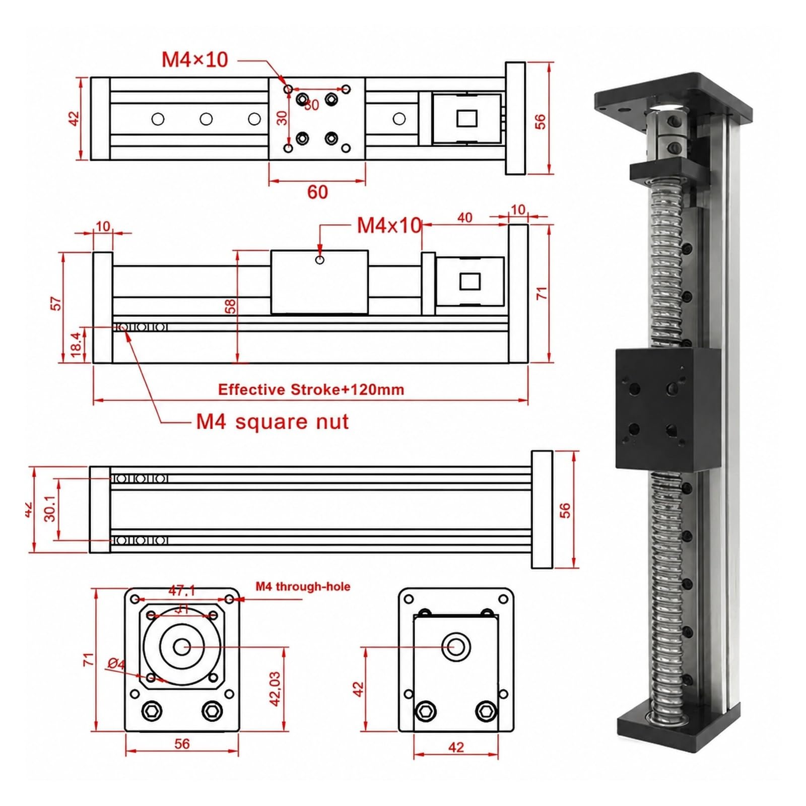 Śruba Kulowa, Zestaw Stołu Z Prowadnicą Liniową Silnika Krokowego Nema23 57 Mm do Maszyny CNC