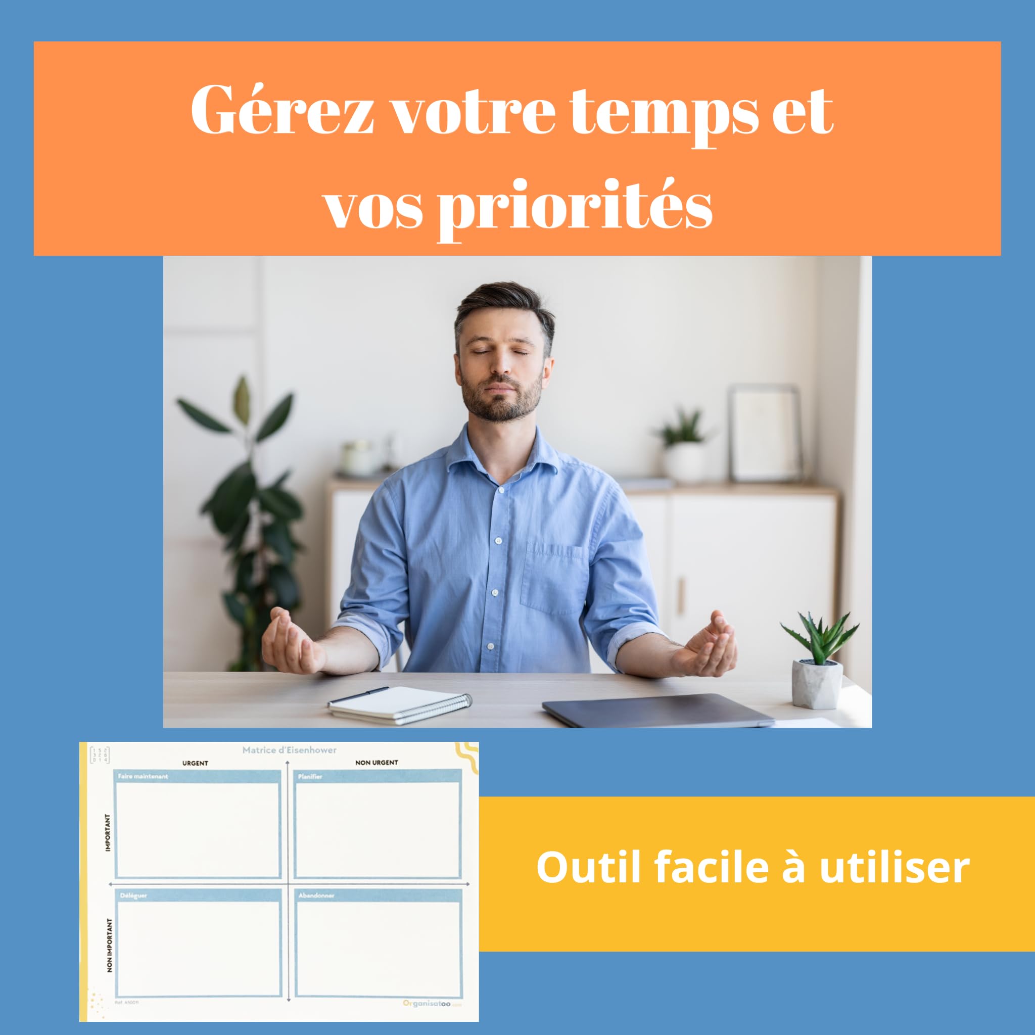 Matrice Eisenhower Bloc-Notes A5 50 Pages - Carnet de Productivité et Organisation