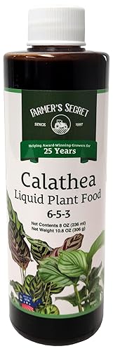 Farmer's Secret Calathea Fertilizante líquido para plantas (8 onzas), súper concentrado, proporción 653, promueve el crecimiento y nuevos brotes