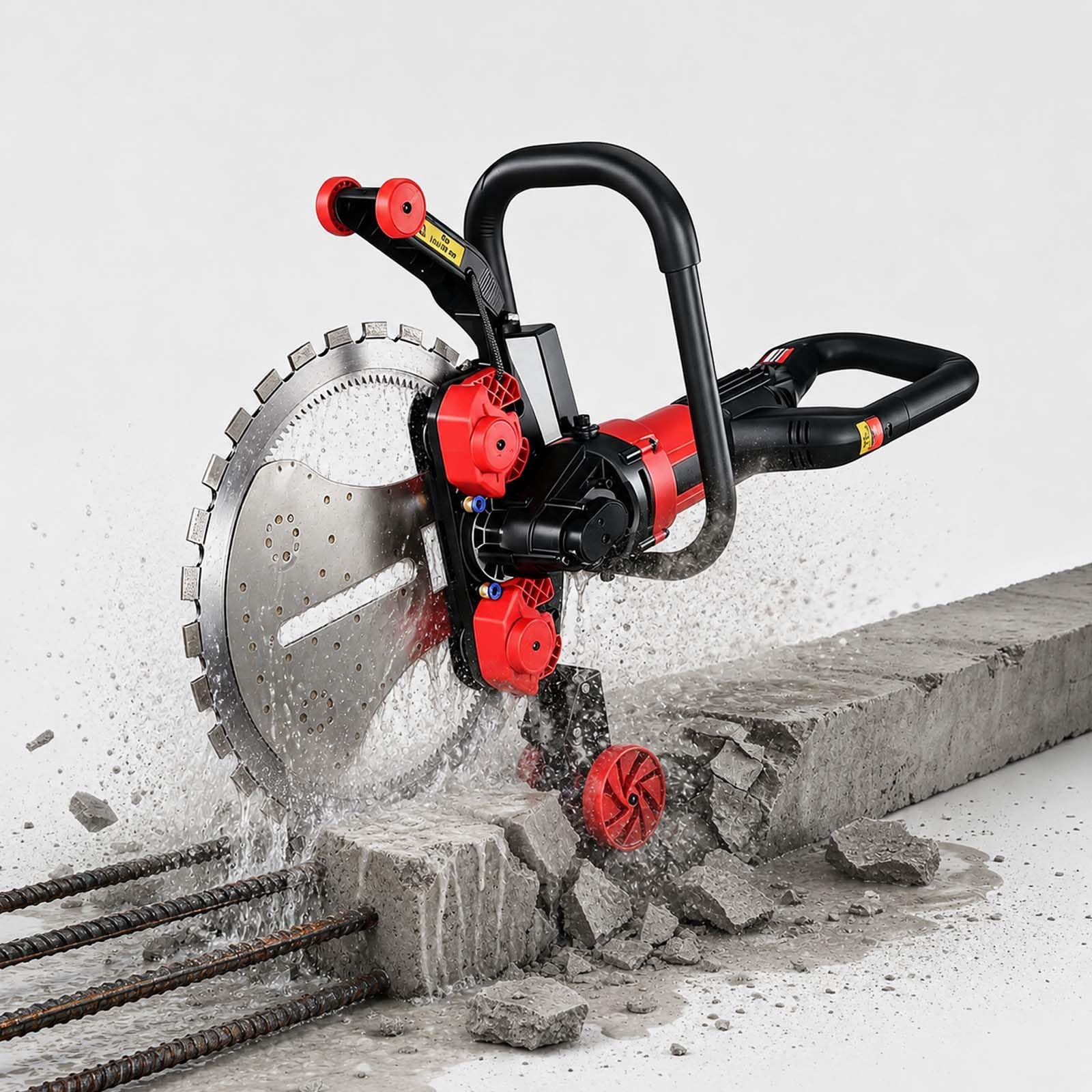 QFGain Dustless Concrete Wall Cutter 9980W – Automatic Flush-Cut Saw for Reinforced Concrete, Red Brick & Foam Wall, 30cm Max Cutting Depth, 410mm Alloy Blade OneSawBlade